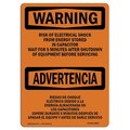 Signmission OSHA WARNING Sign, Risk Of Electrical Shock From Energy, 14in X 10in Aluminum, OS-WS-A-1014-L-12824 OS-WS-A-1014-L-12824